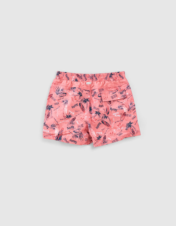 Bañador short coral oscuro Surf reciclado niño-3 Bañador short coral oscuro Surf reciclado niño-3