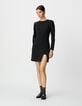 Robe noire fendue maille Milano Femme-1 Robe noire fendue maille Milano Femme-1
