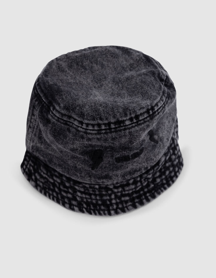 Grijze bobjeanshoed met borduursels jongens-7