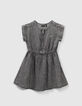 Robe grise en Lenzing&trade; Tencel Lyocell&trade;avec clous fille-2