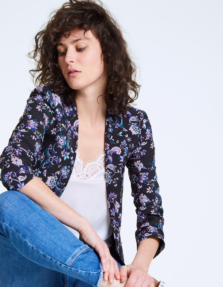 Women's Pacific Garden floral print crêpe jacket-1