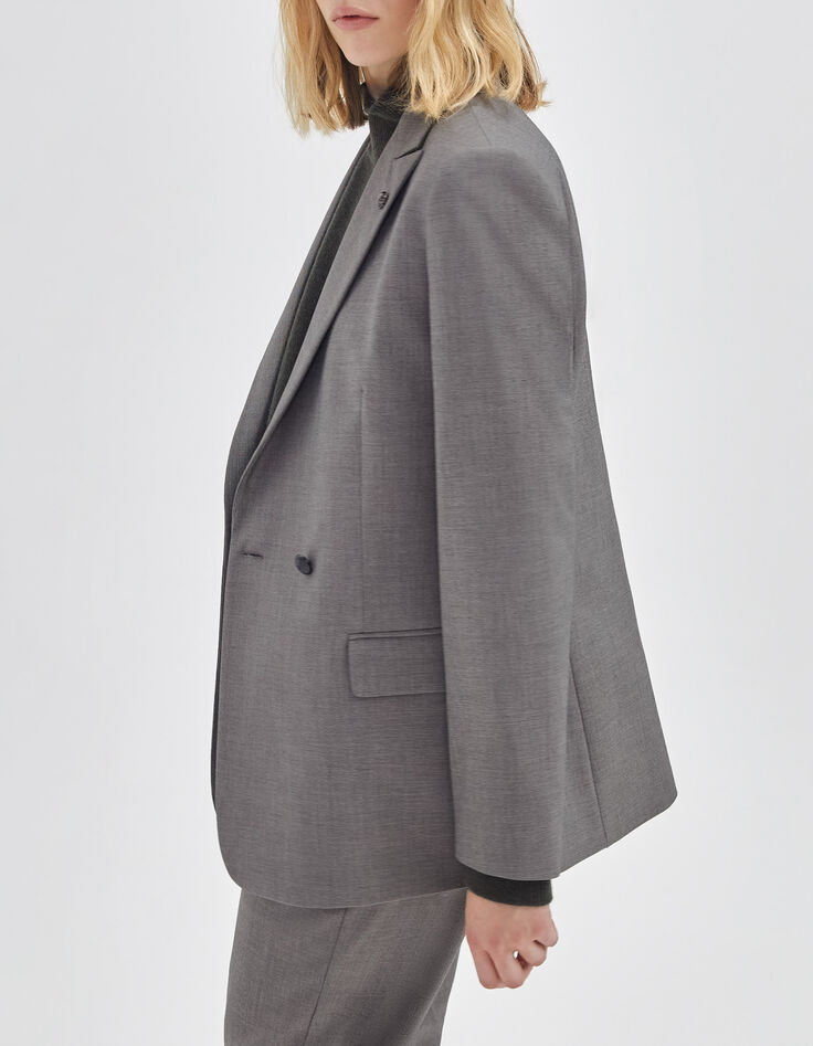 Women’s grey double-breasted suit jacket-5