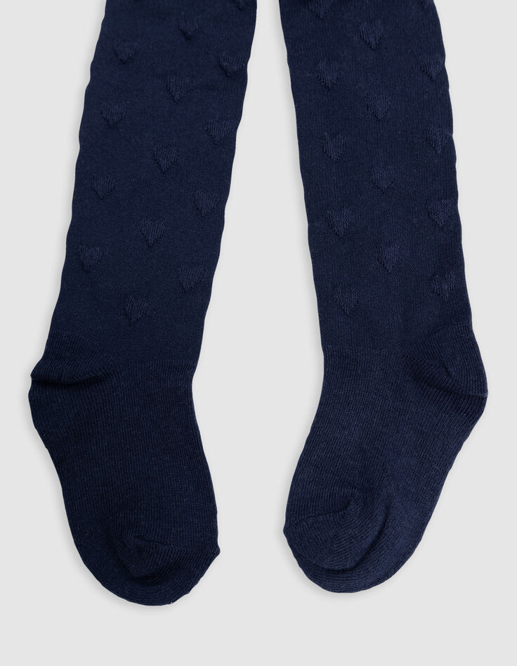 Collants marine et écrus en tricot bébé fille-3 Collants marine et écrus en tricot bébé fille-3