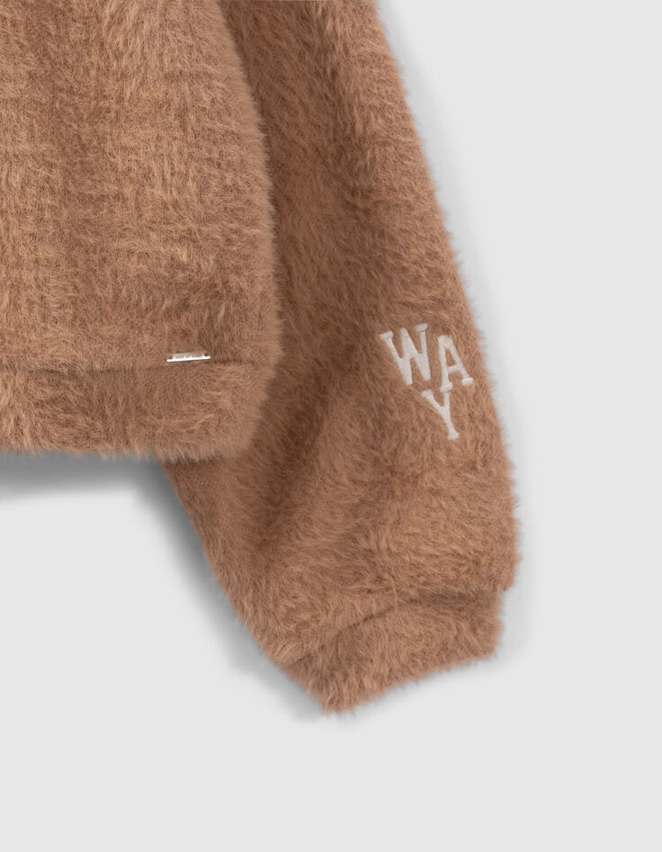 Sudadera beige punto esponjoso niña-4