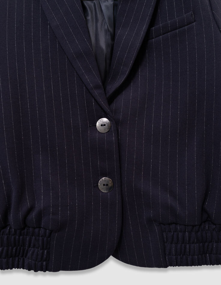 Marineblauer Blazer, Tennisstreifen-7