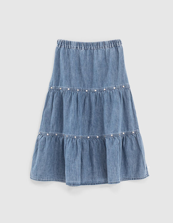 Girls’ light blue denim long skirt