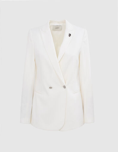 Women’s off-white Tencel long suit jacket - IKKS
