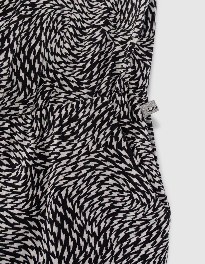 Girls’ black graphic print Lenzing™ Ecovero™ viscose jumpsuit - IKKS
