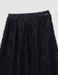 Falda larga de encaje plisado negro para ni&ntilde;a-2