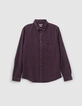 REGULAR overhemd dark plum fijne ribfluweel Heren-5