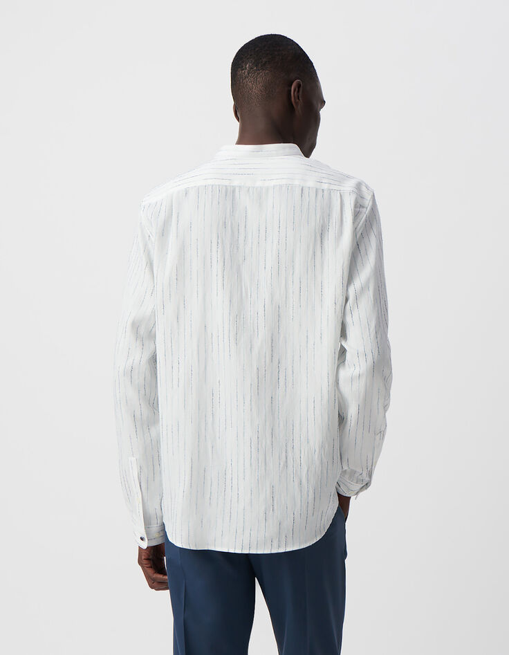 Camisa REGULAR blanca bordados rayas tormenta hombre-3 Camisa REGULAR blanca bordados rayas tormenta hombre-3