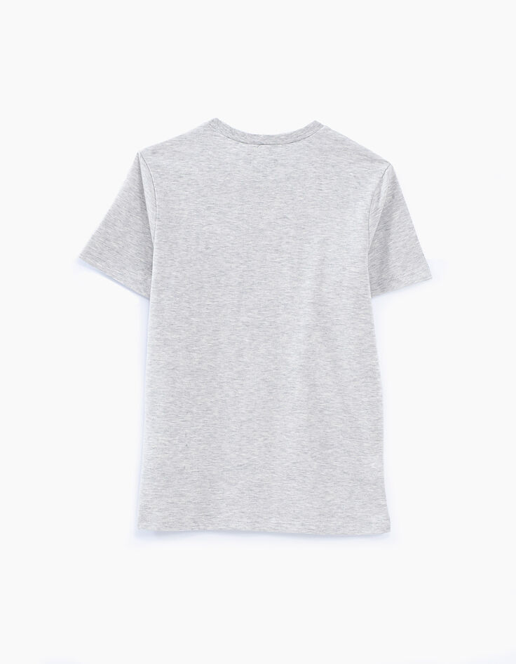 Boys' grey marl octopus-flag image T-shirt-3 Boys' grey marl octopus-flag image T-shirt-3