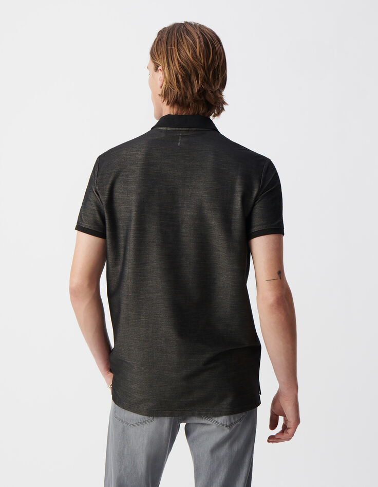 Men’s grey SEAWOOL® semi-plain knit polo shirt-3