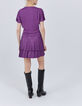 Korte violet jurk met volants micro-plissé Dames-3