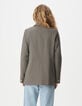 Veste de tailleur beige motif pied-de-puce Femme-3
