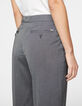 Pantalon tailleur taille basse coupe large fil à fil femme-5