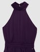 Velvety burgundy long dress with ruffles Women-3
