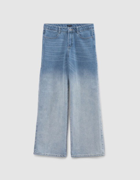 Jean LARGE bleu Waterless effet deep dye fille - IKKS