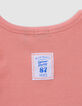 Orange ribbed cropped tank top for girl-4