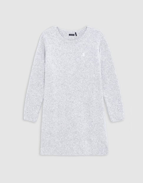 Graues Strickpulloverkleid für Mädchen Graues Strickpulloverkleid für Mädchen - IKKS