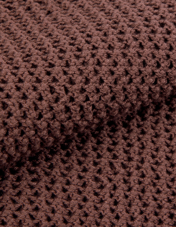 Bruin opengewerkt poloshirt Heren-7