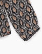 Girls’ black paisley print and lace shirt-5