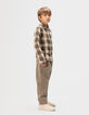 Khaki Loose-Jungenchinohose Rippstrick-2
