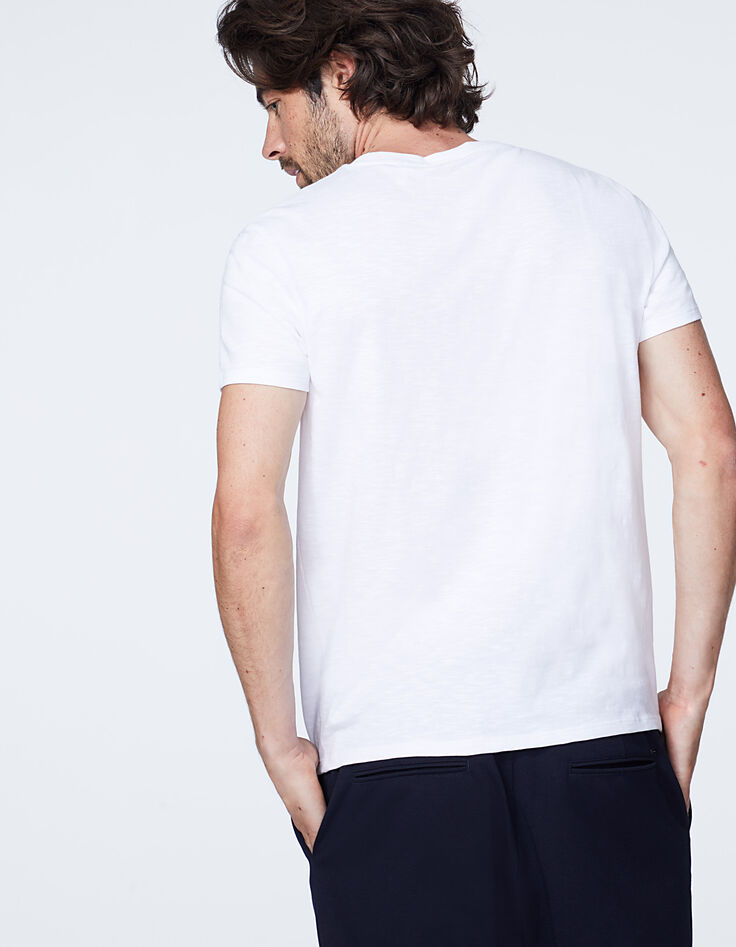 Men's white skeleton-dragon graphic T-shirt-3