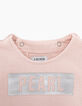 Sudadera rosa pálido con mensaje y volantes bebé niña-2