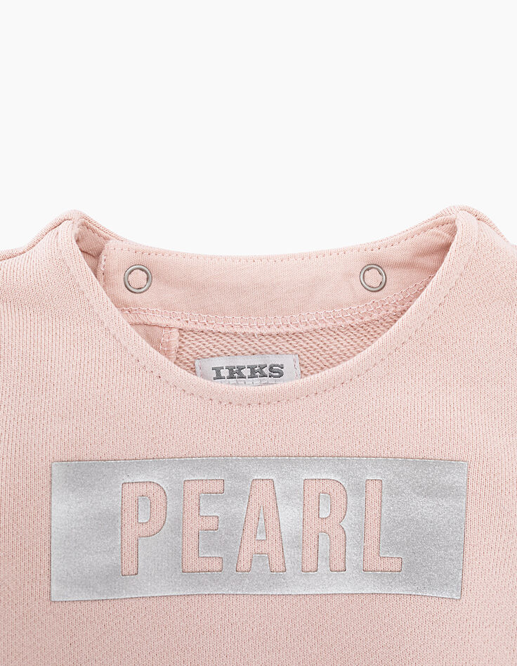 Sudadera rosa pálido con mensaje y volantes bebé niña-2