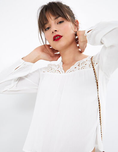Gebroken witte blouse broderie anglaise I.Code