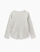 Girls’ grey marl IKKS Think Wild embroidery&patch T-shirt-3