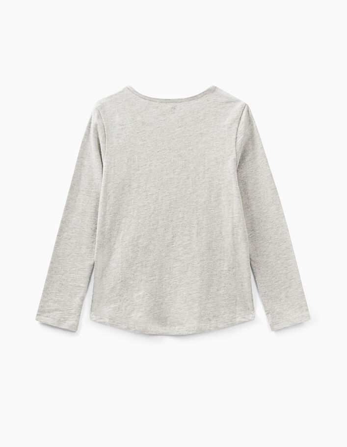 Girls’ grey marl IKKS Think Wild embroidery&patch T-shirt - IKKS