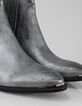 Leren westernboots dames zilver-5