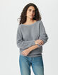 Graue Damen-Wendestrickjacke vorne/hinten-3