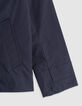 Marineblauer kurzer Mädchen-Trenchcoat mit Glitzer-5