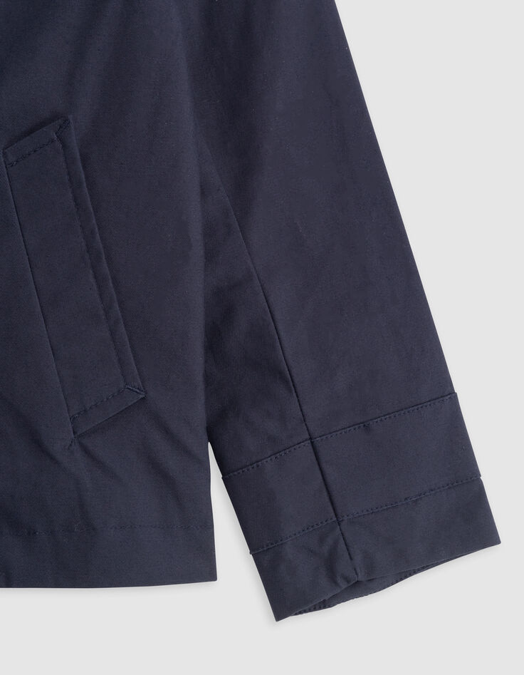 Marineblauer kurzer Mädchen-Trenchcoat mit Glitzer-5