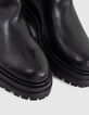 Botas altas piel negras suela dentada mujer-6