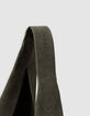 Khaki suede Hobo bag-5