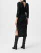 Robe noire imprimé cachemire baroque velours dévoré Femme-2