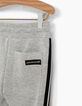 Pantalon molleton gris à bandes latérales garçon-5