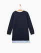 Girls' navy dress with trompe-l'œil effect-4