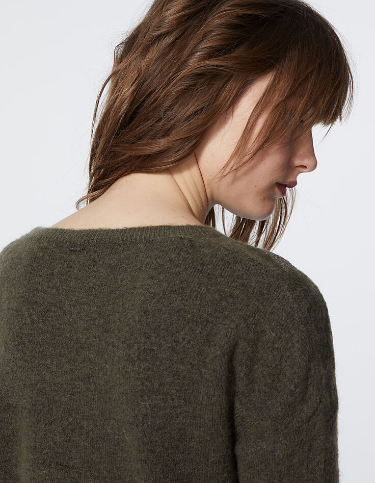 Jersey caqui aporte mohair rayos fantasía mujer-5 Jersey caqui aporte mohair rayos fantasía mujer-5