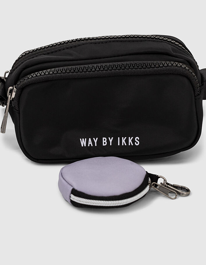 Schwarze 2-in-1-Mädchenhüfttasche mit Geldbeutel - IKKS
