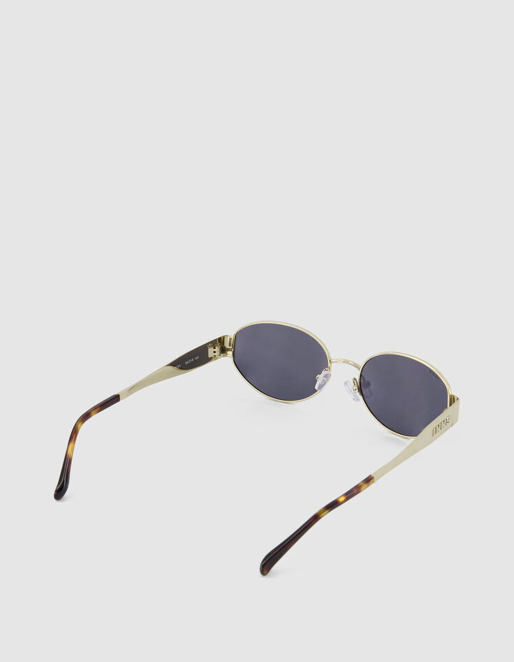 Gafas de sol Dean ovaladas de metal amarillo para mujer-4