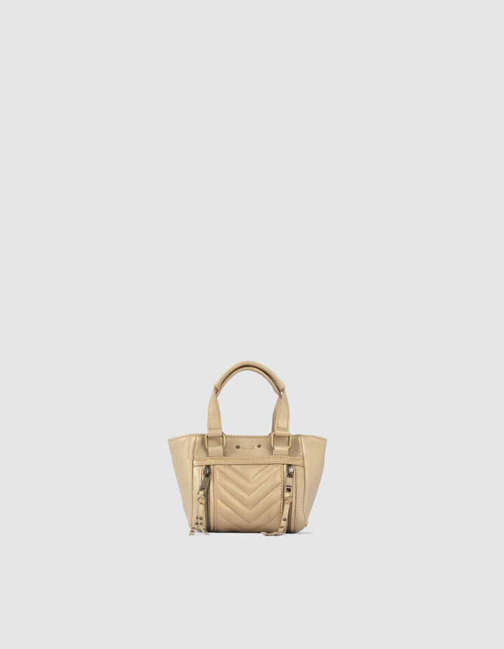 Sac LE 1440 NANO GOLD matelassé chevrons femme-1