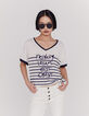 Damen-Matrosenshirt aus Leinen mit Bindedetail-2