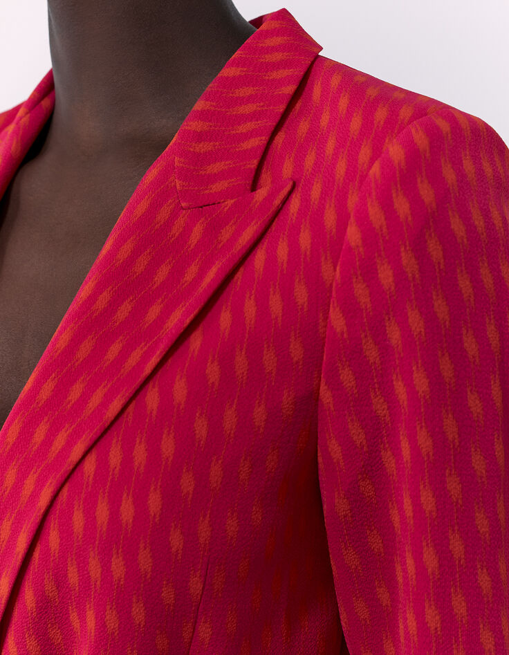 Women’s fuchsia print belted suit jacket-3