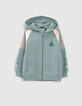 Boys’ green cardigan with reflective details-1