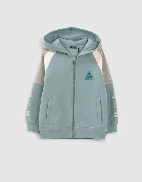 Grüne Jungensweatjacke mit Reflektoren - IKKS
